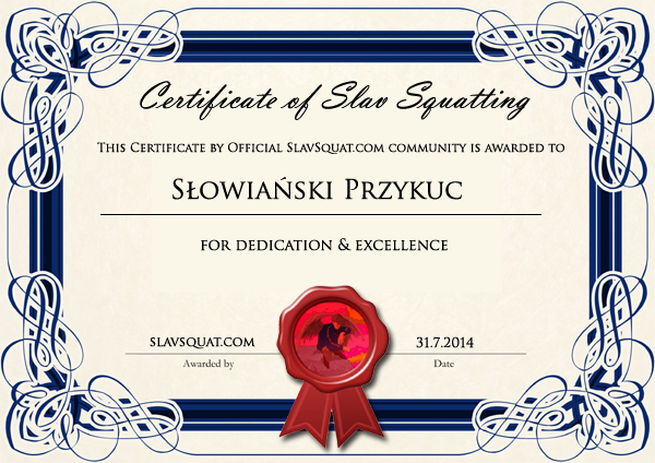 Certificates - Slav Squat